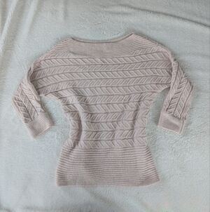 New York & Company Blush Knit Sweater Size S Shimmer Detail